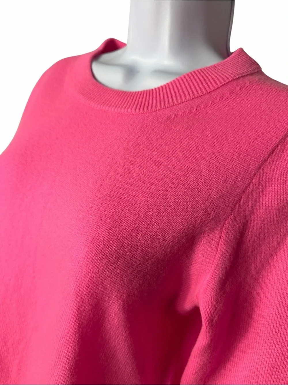 Talbots Size Small Hot Pink 3/4 Sleeve Pure 100% Cashmere Pullover Sweater